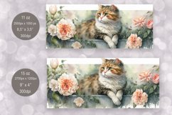 Cute Cat Mug Sublimation | Watercolor Mug Wrap 11 &amp; 15 oz Product Image 2
