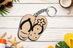Laser SVG Summer Flip Flops Keychain Present Accessory Gift Product Image 2