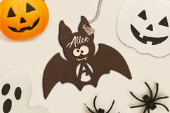 Halloween Monogram Letter A Ornament Tag SVG Alphabet Laser Product Image 2