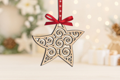 SVG Laser Christmas Tree Star Ornament Holiday Pattern Gift Product Image 2