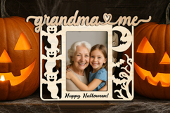 SVG Halloween Grandma and Me Photo Frame Laser Scary Spooky Product Image 2