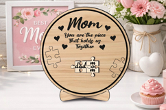 Puzzle SVG Circle Mother's Day Gift Laser Cut Present Family Product Image 2