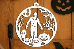 Zombie Scary Halloween Door Hanger SVG Welcome Sign Laser Product Image 2