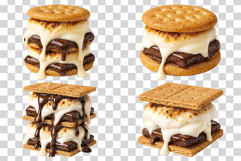Smores Dessert | Watercolor PNG Chocolate Marshmallow Bakery Product Image 2