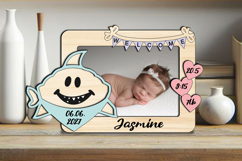 Shark SVG Baby Photo Laser Frame Gift Board Newborn Picture Product Image 3