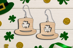 Leprechaun Hat Earring st Patrick Day SVG Lucky Charm Laser Product Image 2