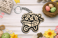 SVG Spring Wheel Cart Keychain Laser Gift Accessory Home Product Image 2