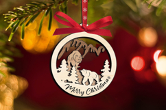 Merry Christmas Bears Ornament SVG Laser Home Decor Winter Product Image 2