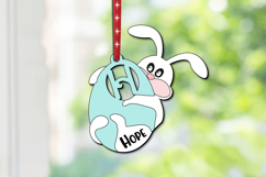 Letter H Bunny Easter Basket Name Tag SVG Laser Present Gift Product Image 2