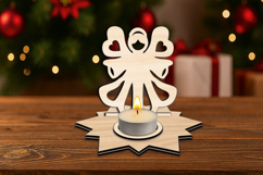 SVG Holy Angel Christmas Candle Holder Laser Holiday Gift Product Image 2