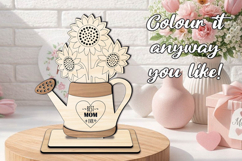 Sunflowers Mother's Day Kid Coloring Gift Laser SVG Ornament Product Image 2