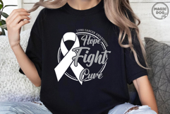 Lung Cancer Awareness Hope Fight Cure White Ribbon Product Image 2