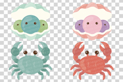 Cute Sea Animal | Clip art PNG Vector Ocean Turtle Whale eps Product Image 2