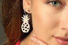 SVG Pineapple Summer Heart Beach Ocean Pattern Earring Laser Product Image 2