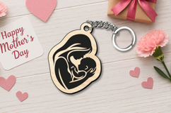 Mother Child Mother's Day Keychain Gift SVG Laser Mom Mam Product Image 2