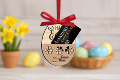 Bunny Easter Gift Card Holder Flower SVG Laser Egg Present Product Image 2