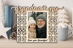 SVG Grandpa Me Snowflake Winter Photo Frame Laser Gift Kids Product Image 2