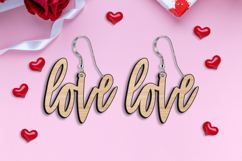 Love Text Romantic Earring St Valentine's Day SVG Gift Laser Product Image 3