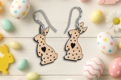 Polka dots Easter Holiday Bunnies Earrings Laser SVG Gift Product Image 2