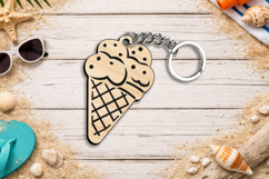 SVG Summer Ice Cream Laser Keychain Present Accessory Gift Product Image 2