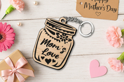 Mother's Day Love Jar Keychain Gift SVG Laser Present Mom Product Image 2