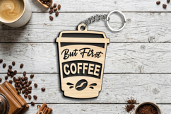 But First Coffee Takeaway Keychain Gift SVG Laser Present Product Image 2