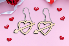 Love Heart Arrow Earrings Valentine SVG Laser Romance Gift Product Image 2