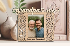 SVG Swirl Abstract Design Grandpa and Me Frame Picture Laser Product Image 2