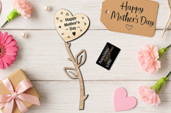 SVG Heart Flower Mother's Day Gift Card Money Holder Laser Product Image 2