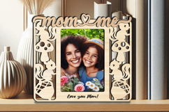 Autumn SVG Mom and Me Frame Photo Acorn Squirrel Laser Fall Product Image 2