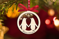 Penguins Merry Christmas Ornament SVG Home Decoration Laser Product Image 2