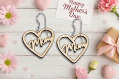 Mother's Day Cut out Mom Earrings Design SVG Laser Present Product Image 2