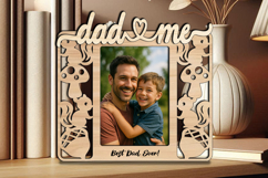 Dad and Me SVG Photo Frame Laser Autumn Squirrel Acorn Gift Product Image 2