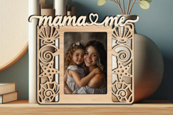 SVG Mama and Me Frame Photo Picture Love Seashell Kid Laser Product Image 2