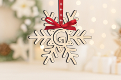Letter G Christmas Ornament Gift Alphabet Monogram Laser SVG Product Image 2