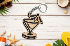 Glass Cocktail Laser SVG Summer Keychain Present Accessory Product Image 2