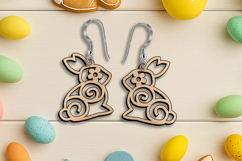 SVG Laser Easter Bunny Earrings Accessories Gift Present Product Image 2