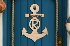 Alphabet SVG Letter R Door Hanger Family Sea Anchor Nautical Product Image 2