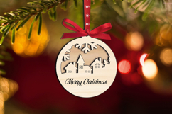 Laser SVG Holiday Winter Village Merry Christmas Ornament Product Image 2