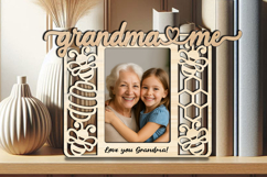 SVG Grandma and Me Photo Frame Bee Honey Summer Grandkids Product Image 2