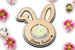 Easter Bunny Ears Tea Candle Holder Present SVG Laser Rabbit Product Image 2