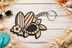 SVG Aloha Summer Surf Boards Keychain Gift Laser Present Product Image 2