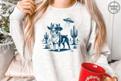 Vintage Boston Terrier Cowboy Retro Western Dog Doxie UFO Product Image 2