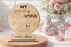 Bee utiful SVG Mother's Day Kid Coloring Laser Gift Present Product Image 2