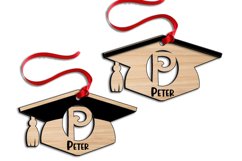 Letter P SVG Laser Cut Graduation Ornament School Academy Product Image 1