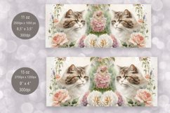 Cute Cat Mug Sublimation | Watercolor Mug Wrap 11 &amp; 15 oz Product Image 2