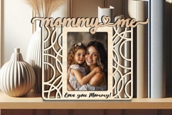 SVG Abstract Mommy Me Photo Frame Laser Present Kid Child Product Image 2