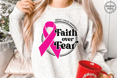 Faith over Fear Breast Cancer Awareness|Christian Cancer SVG Product Image 2