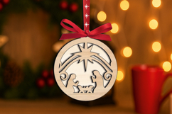 Laser SVG Nativity Scene Merry Christmas Ornament Home Decor Product Image 3