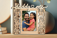 Daddy and Me SVG Seashell Frame Photo Kids Laser Nautical Product Image 2